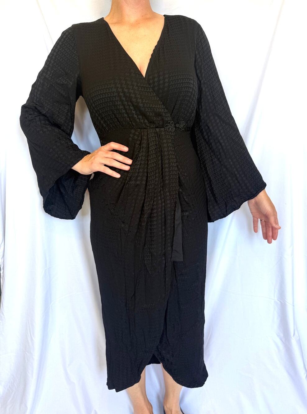 House of Harlow Revolve Gisela Black Midi Dress, Medium, Vampy Whimsygoth